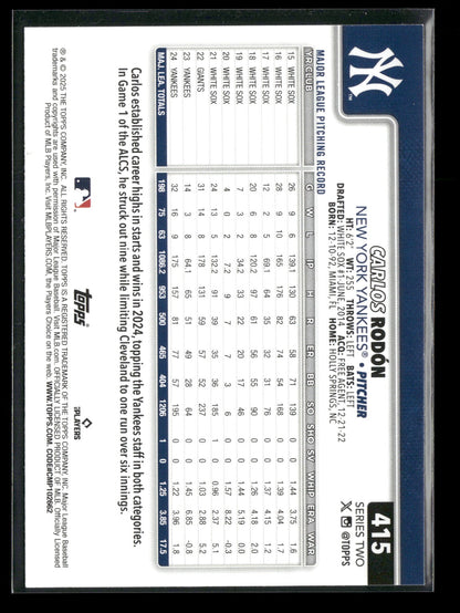 2025 Topps Series 2 Baseball Carlos Rodón #415