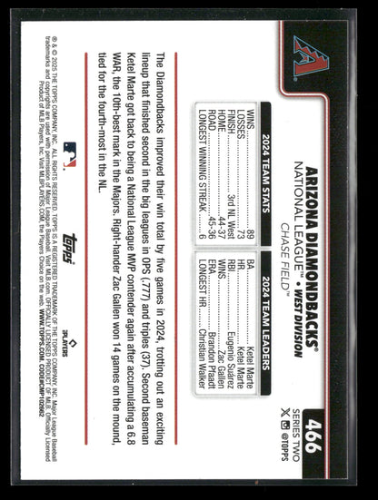 2025 Topps Series 2 Baseball Arizona Diamondbacks #466