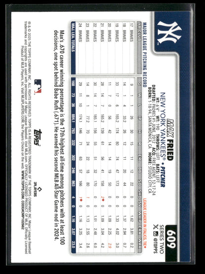 2025 Topps Series 2 Baseball Max Fried #609