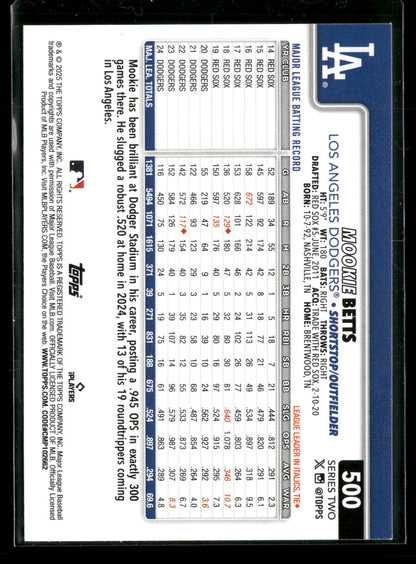 2025 Topps Series 2 Baseball Mookie Betts #500