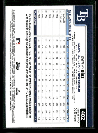 2025 Topps Series 2 Baseball Yandy Díaz #402