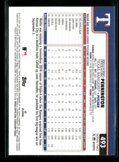 2025 Topps Series 2 Baseball Walter Pennington #493 RC