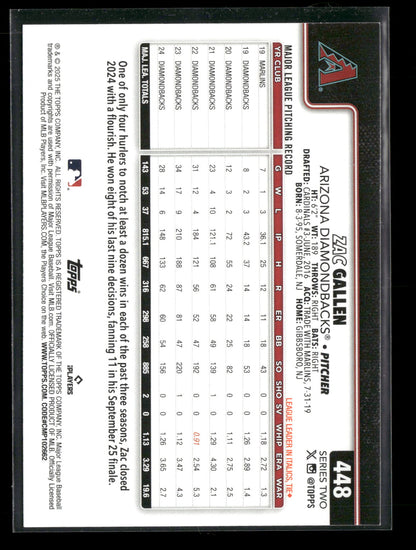 2025 Topps Series 2 Baseball Zac Gallen #448