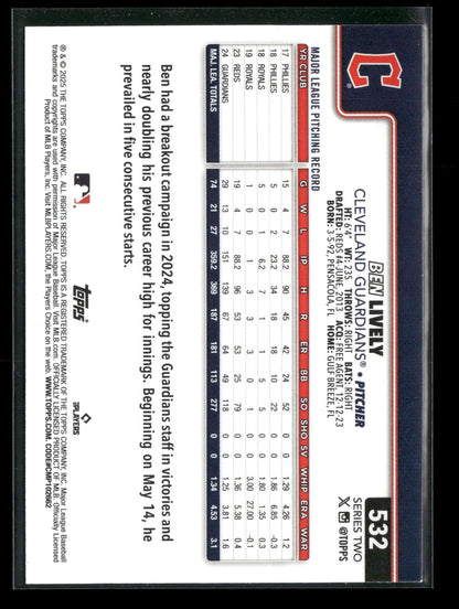 2025 Topps Series 2 Baseball Ben Lively #532