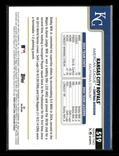 2025 Topps Series 2 Baseball Kansas City Royals Team Card #519