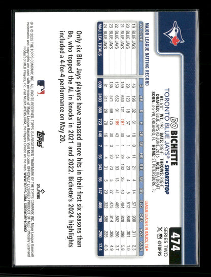 2025 Topps Series 2 Baseball Bo Bichette #474
