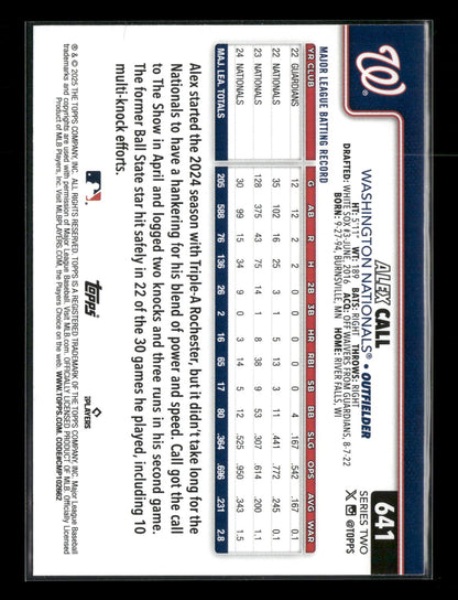 2025 Topps Series 2 Baseball Alex Call #641