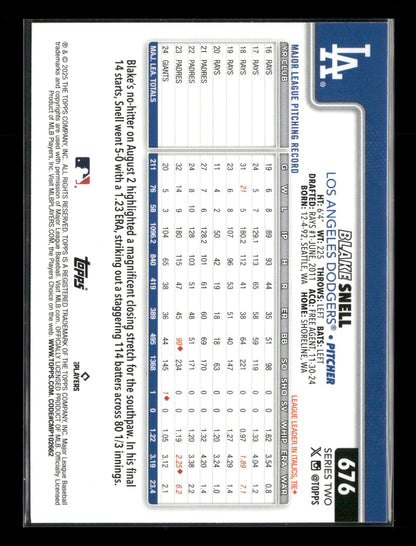 2025 Topps Series 2 Baseball Blake Snell #676