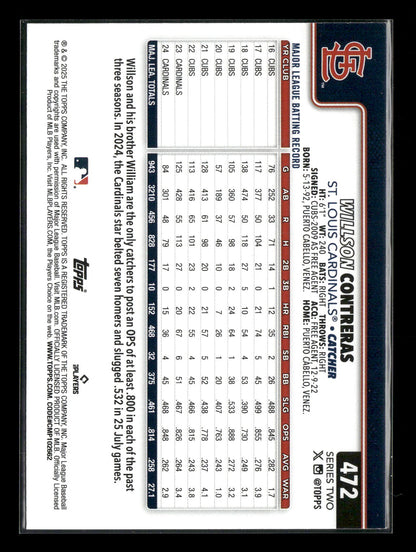 2025 Topps Series 2 Baseball Willson Contreras #472