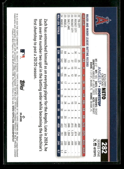 2025 Topps Series 1 Baseball Zach Neto #282