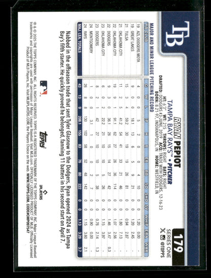 2025 Topps Series 1 Baseball Ryan Pepiot #179