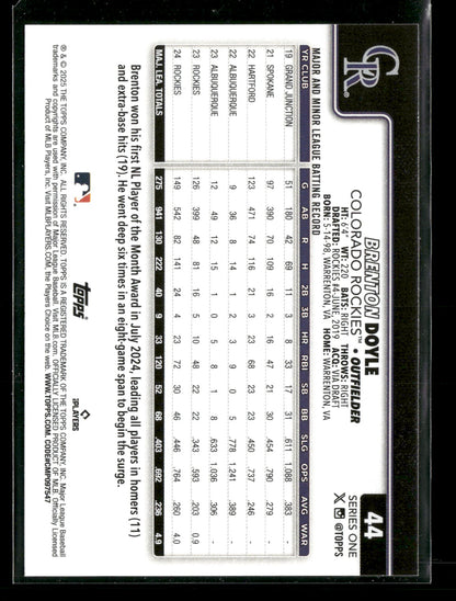 2025 Topps Series 1 Baseball Brenton Doyle #44