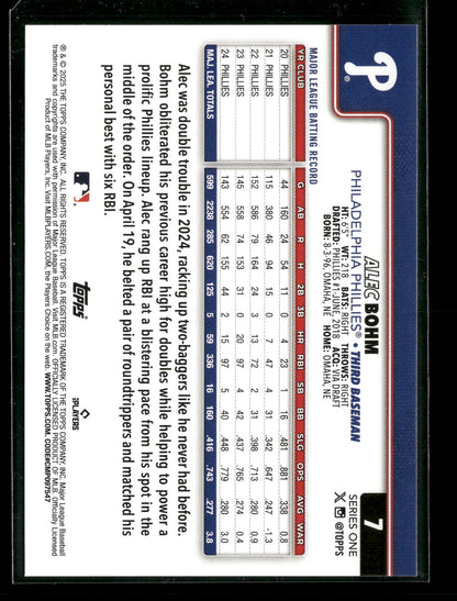2025 Topps Series 1 Baseball Alec Bohm #7