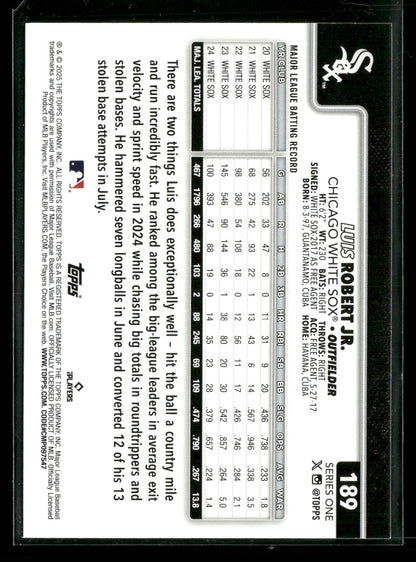 2025 Topps Series 1 Baseball Luis Robert Jr. #189
