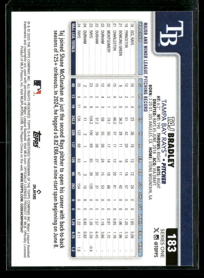 2025 Topps Series 1 Baseball Taj Bradley #183