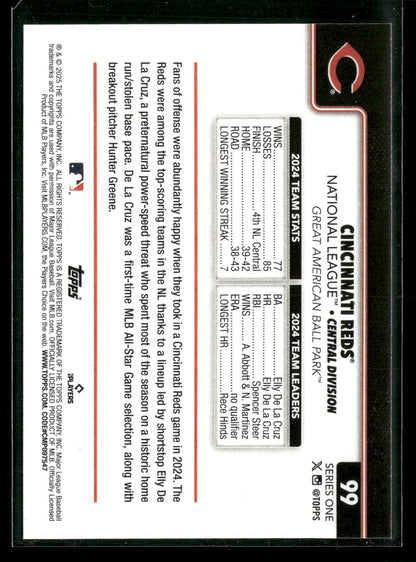 2025 Topps Series 1 Baseball Cincinnati Reds Team Card #99
