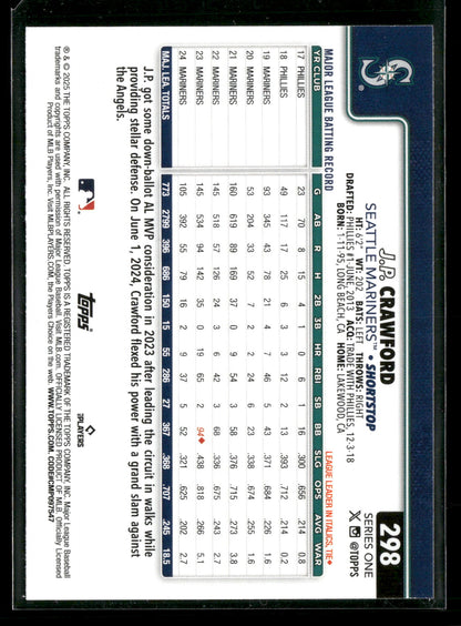 2025 Topps Series 1 Baseball J.P. Crawford #298