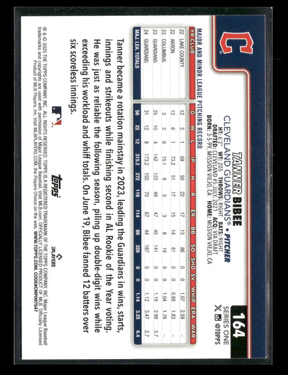 2025 Topps Series 1 Baseball Tanner Bibee #164