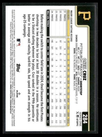 2025 Topps Series 1 Baseball Oneil Cruz #284