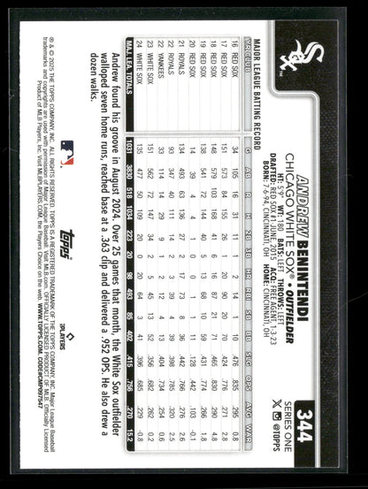 2025 Topps Series 1 Baseball Andrew Benintendi #344