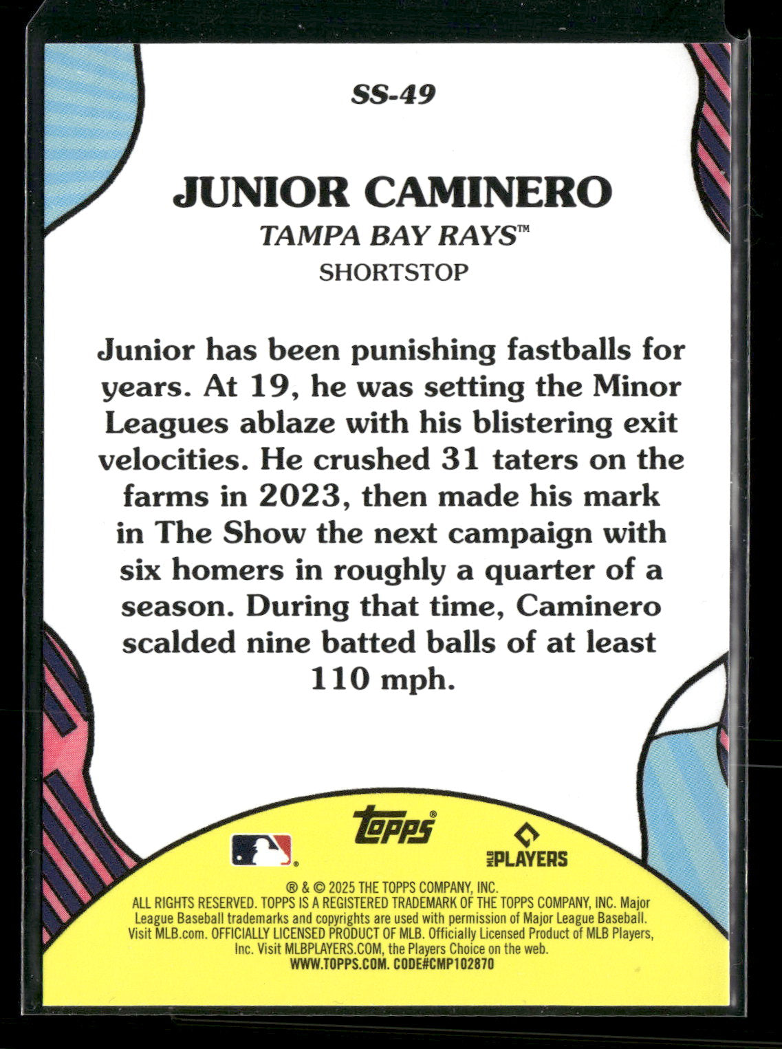 2025 Topps Summer Superstars Junior Caminero #SS-49