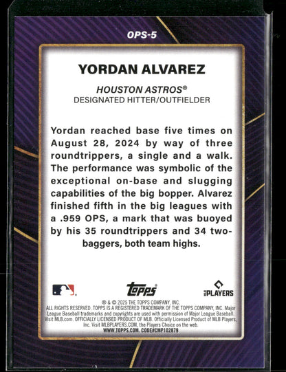 2025 Topps OPS Best Yordan Alvarez #OPS-5