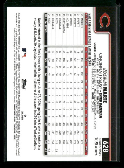 2025 Topps Series Two Noelvi Marte #628 Rainbow Foil