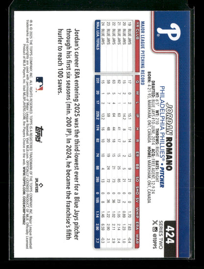 2025 Topps Series Two Jordan Romano #424 Holo Foil