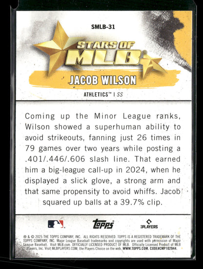 2025 Topps Stars of MLB Jacob Wilson #SMLB-31 RC