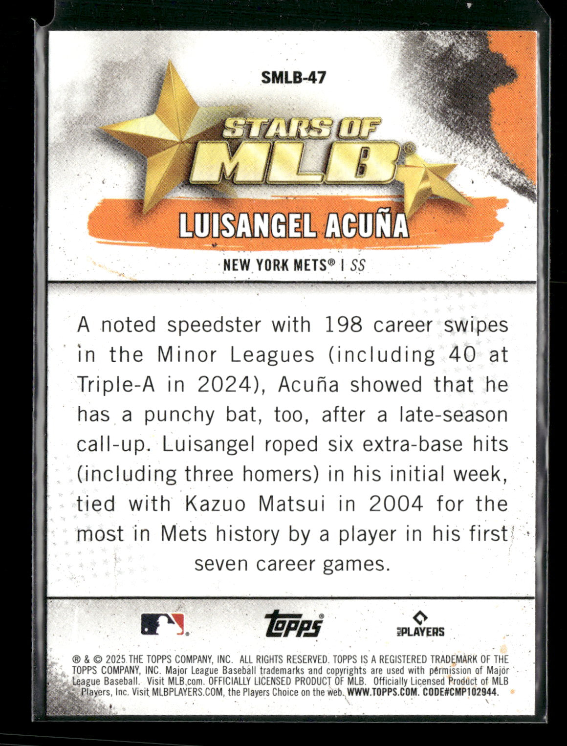 2025 Topps Stars of MLB Luisangel Acuña #SMLB-47 RC