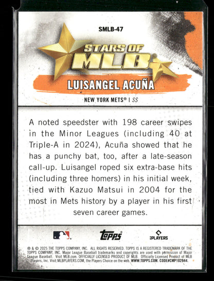 2025 Topps Stars of MLB Luisangel Acuña #SMLB-47 RC