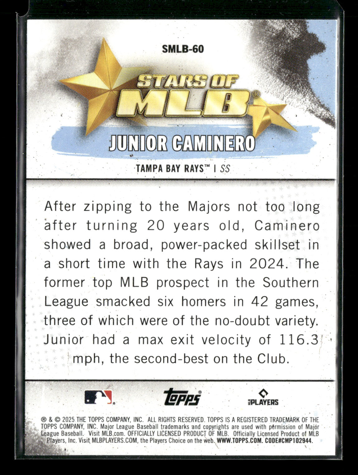 2025 Topps Stars of MLB Junior Caminero #SMLB-60