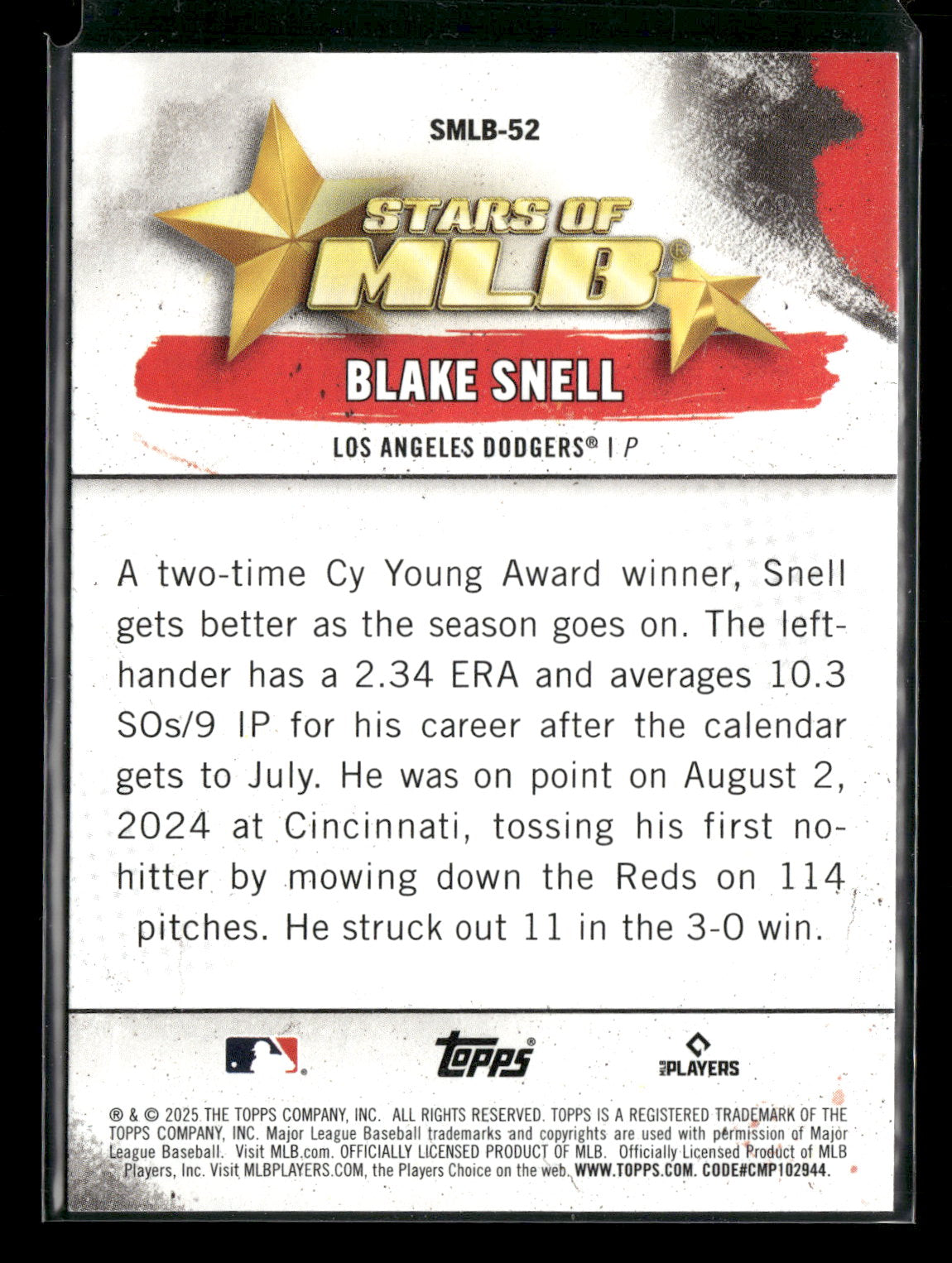 2025 Topps Stars of MLB Blake Snell #SMLB-52