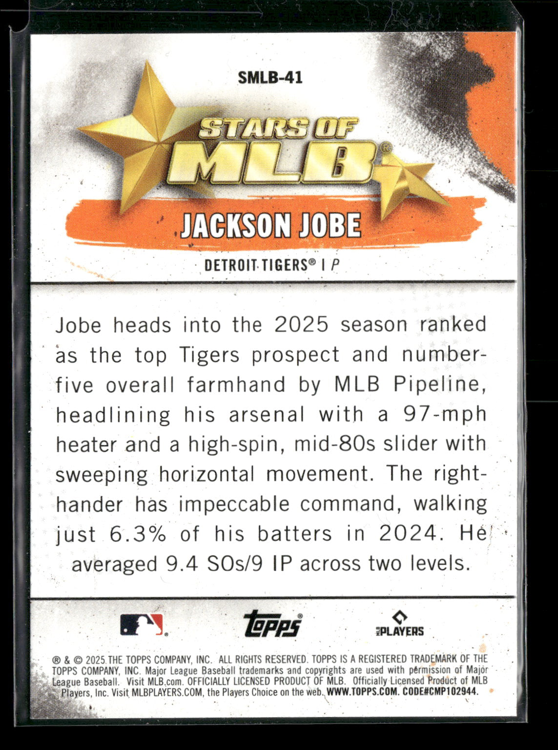 2025 Topps Stars of MLB Jackson Jobe #SMLB-41 RC