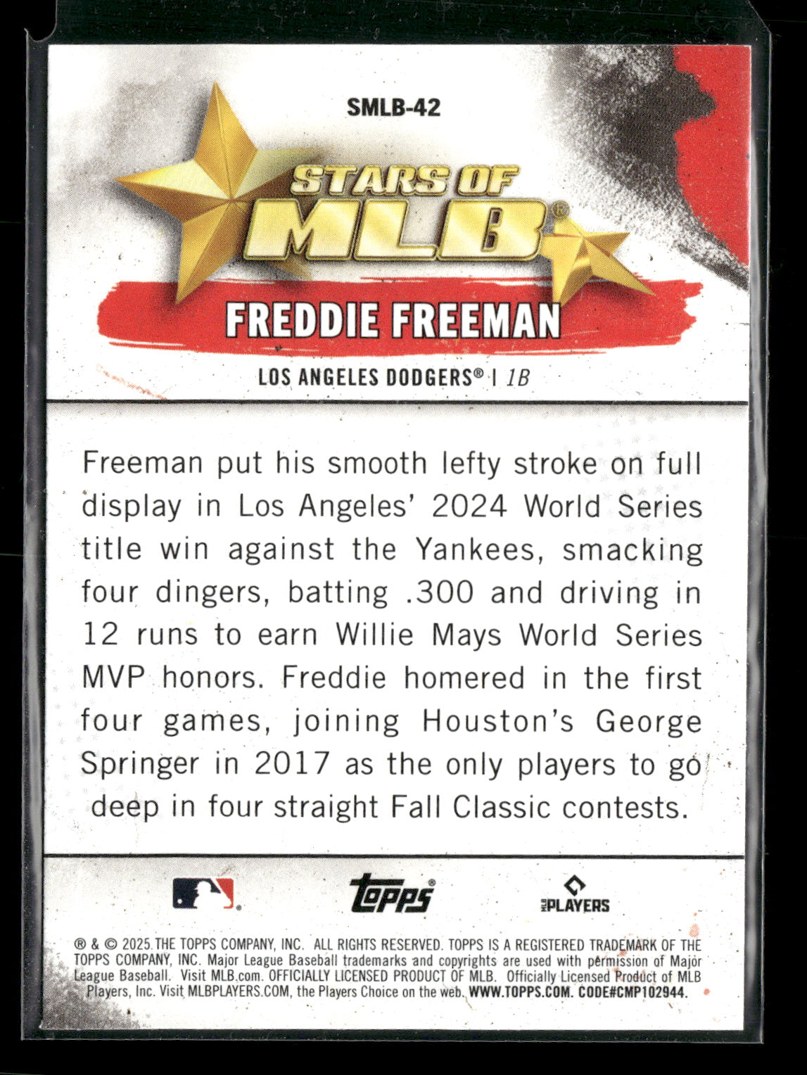 2025 Topps Stars of MLB Freddie Freeman #SMLB-42