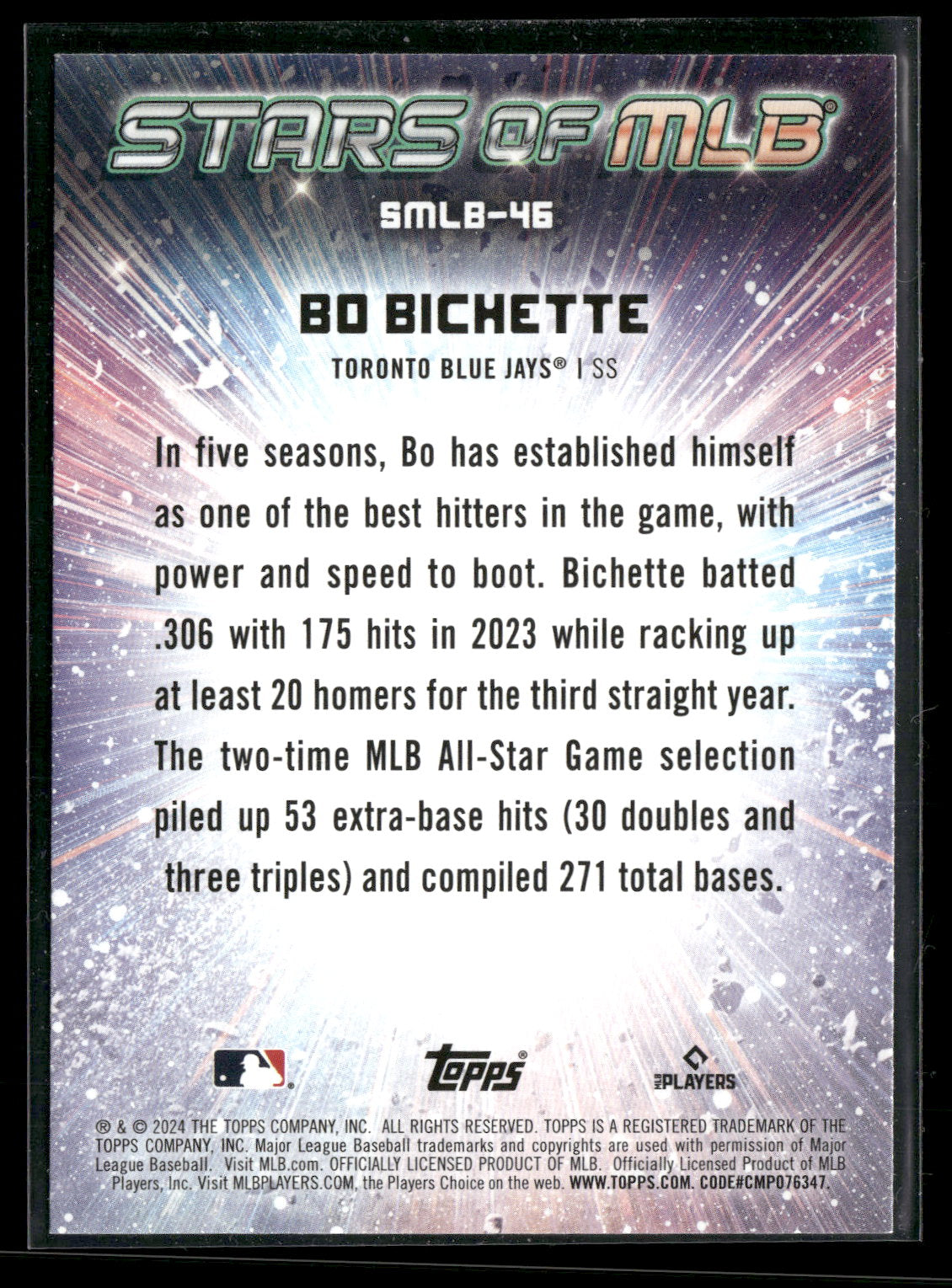 2024 Topps Stars of MLB Bo Bichette #SMLB-46