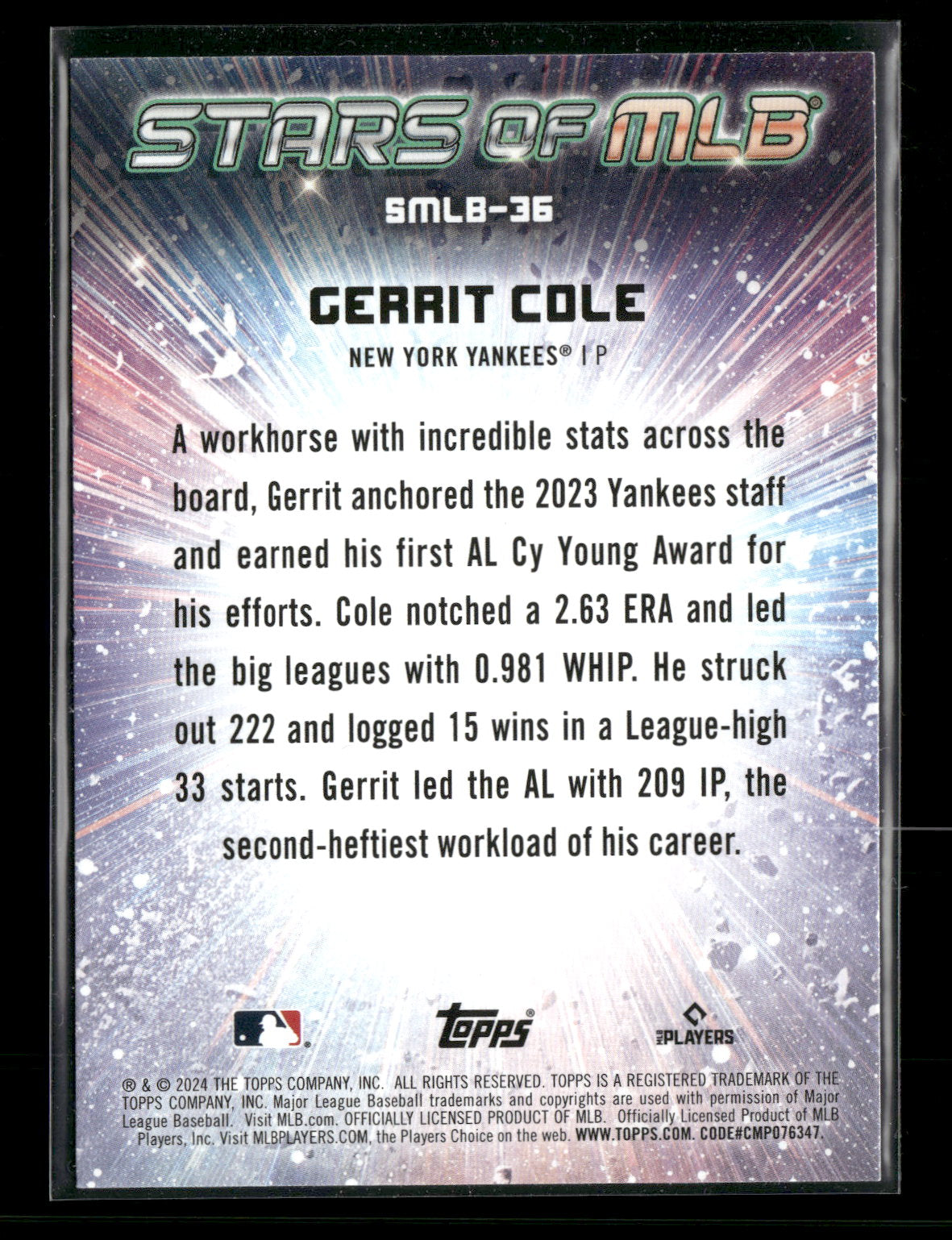 2024 Topps Stars of MLB Gerrit Cole #SMLB-36
