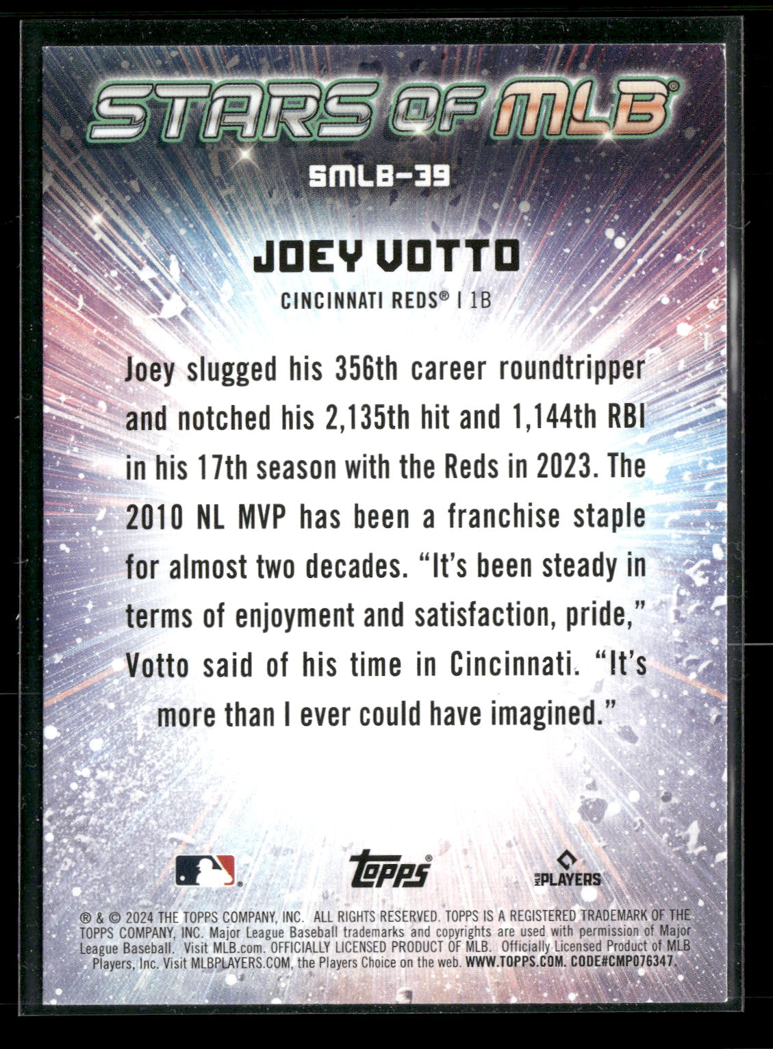 2024 Topps Stars of MLB Joey Votto #SMLB-39