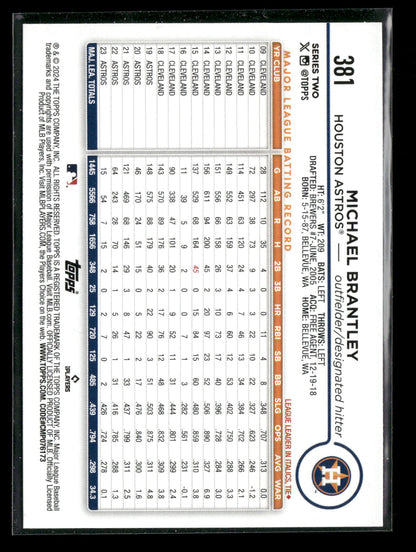 2024 Topps Series Two Michael Brantley #381 Rainbow Foil