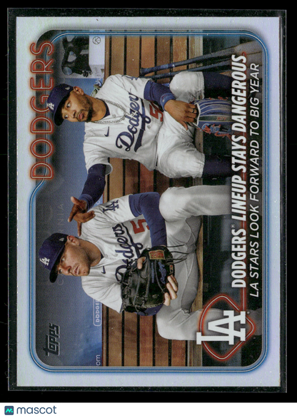 2024 Topps Series Two Dodgers Lineup Stays Dangerous #401 Rainbow Foil