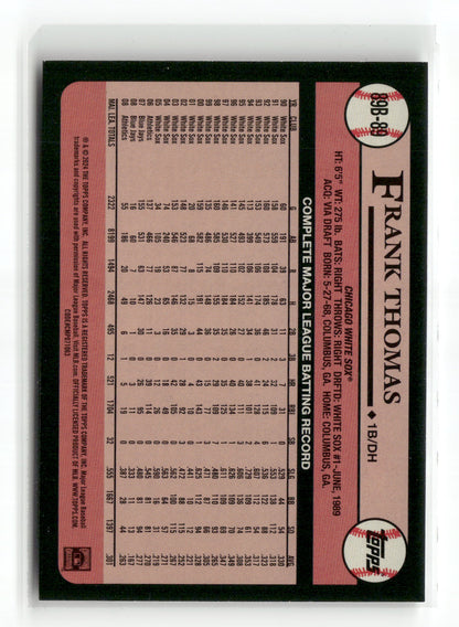 2024 Topps Series One Frank Thomas #89B-89 1989 Topps Baseball