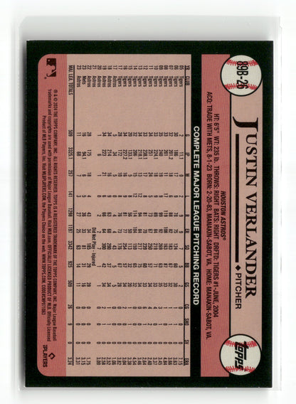 2024 Topps Series One Justin Verlander #89B-26 1989 Topps Baseball