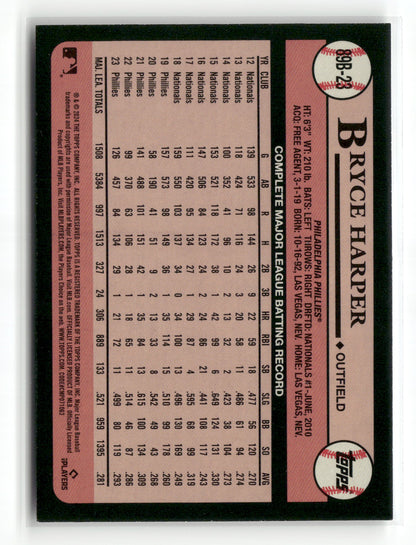 2024 Topps One Bryce Harper #89B-23 1989 Topps Baseball