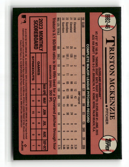 2024 Topps Series Two Triston McKenzie #89B2-46 1989 Topps Baseball