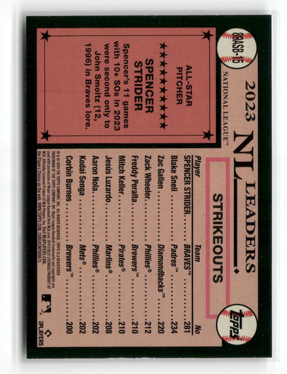 2024 Topps Series Two Spencer Strider #89ASB-15 1989 Topps Baseball All-Star Foil