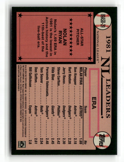 2024 Topps Series Two Nolan Ryan #89ASB-29 1989 Topps All-Star Baseball Foil