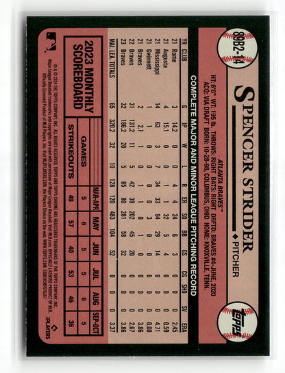 2024 Topps Series Two Spencer Strider #89B2-14 1989 Topps Baseball Foil Board