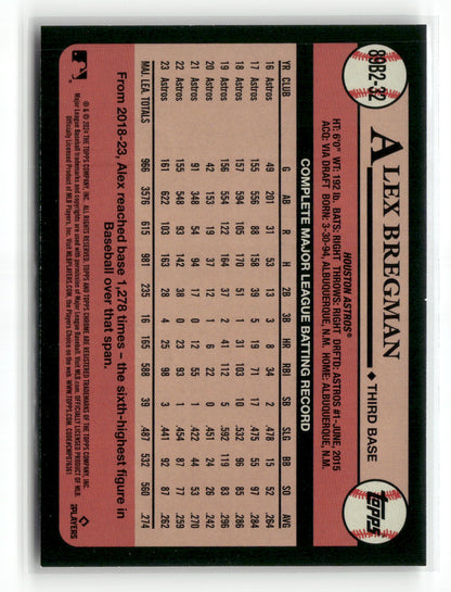 2024 Topps Series Two Alex Bregman #89B2-32 1989 Topps Baseball Foil Board