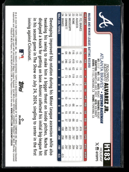 2025 Topps Holiday Nacho Alvarez Jr. #H183 RC