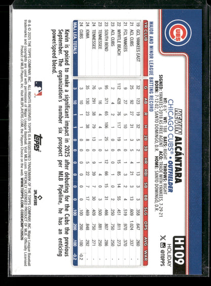 2025 Topps Holiday Kevin Alcántara #H109 RC